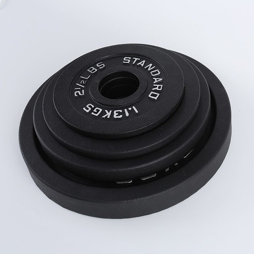 Household cast iron painted barbell plates large hole gym commercial weightlifting black four-bar Austrian dumbbell plates wholesale