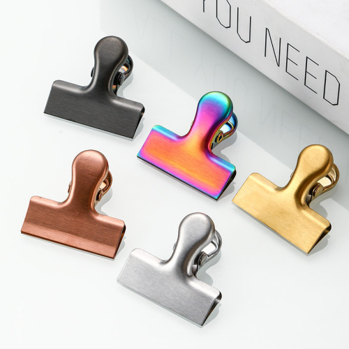 Cross-border 430 stainless steel T-shaped book clip change banknote bill clip thickened metal sealing clip food sealing clip