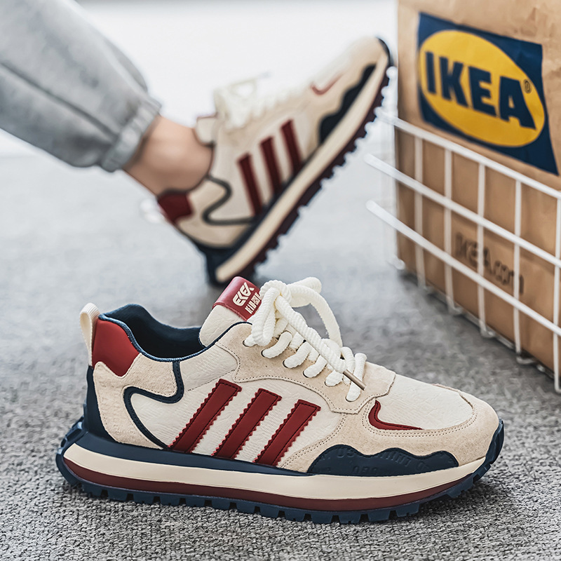 2025 nuevos zapatos de primavera para hombre moda todo fósforo cómodo tendencia casual suela gruesa retro zapatos deportivos para correr zapatos de papá