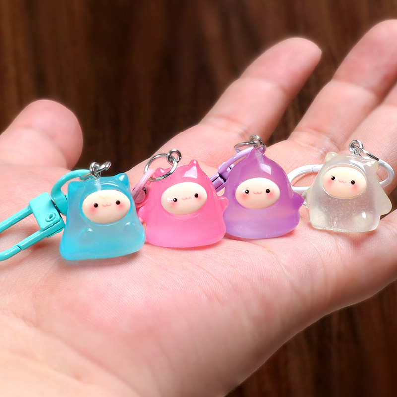 漫画かわいい夜光の妖精のキーホルダーゼリー人形バッグアクセサリーカップルプレゼント卸売り|undefined