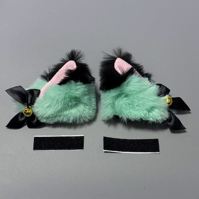 Cyber Celebrous Motorcycle Helmet Decoration Motosiklet dəbilqələri - gradient-with-bells-1-pair-black-and-green