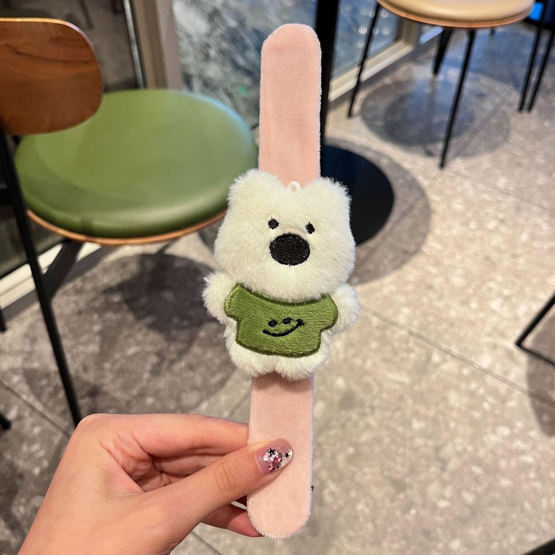 Anillo de felpa de dibujos animados, oso de mantequilla, correa de reloj de boda, pulsera para niños Kapibala, regalo de muñeca creativa