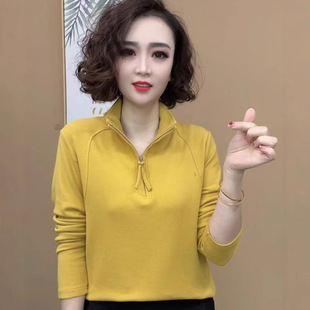 A generation of live explosions 2024 winter new fashion half zipper collar double-sided velvet warm bottoming shirt tide