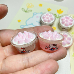 Diyクリームペーストシミュレーション食游立体いちごクリーム盆ヘアクリップ手作りストラップ樹脂部品