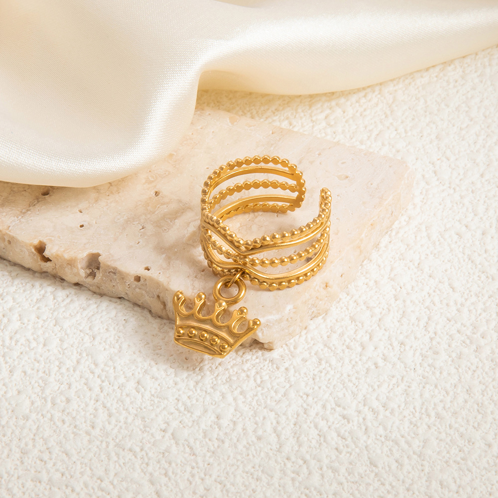 4g Weight Open Rings Classification Adjustable Ring Size 1 Piece Quantity Casual, Holiday Occasion 304 Stainless Steel Material Starfish, Shell, Fish Pattern Women's Gender Plating Design Marine Style Style Gold Color Marine Style Starfish Shell Fish 304 Stainless Steel Plating Women's Open Rings 11