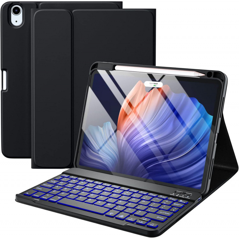 ipad10世代キーボードレザーケースipad9air611タブレット保護ケースair456右ペンスロットケースに適しています|undefined