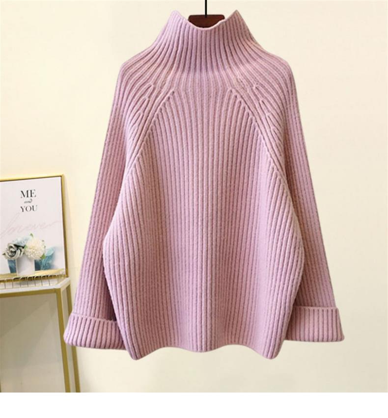 Roupas femininas estilo preguiçoso terno para mulheres novo outono e inverno engrossado lã grossa malha suéter drapeado calças de perna larga terno de duas peças_voghion.com