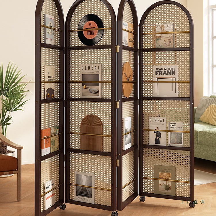 Japanese-Style Folding Screen Partition for Living Room, Non-Solid Wood Screen for Home Use, Bedroom Curtain, Simple Modern Bamboo Screen