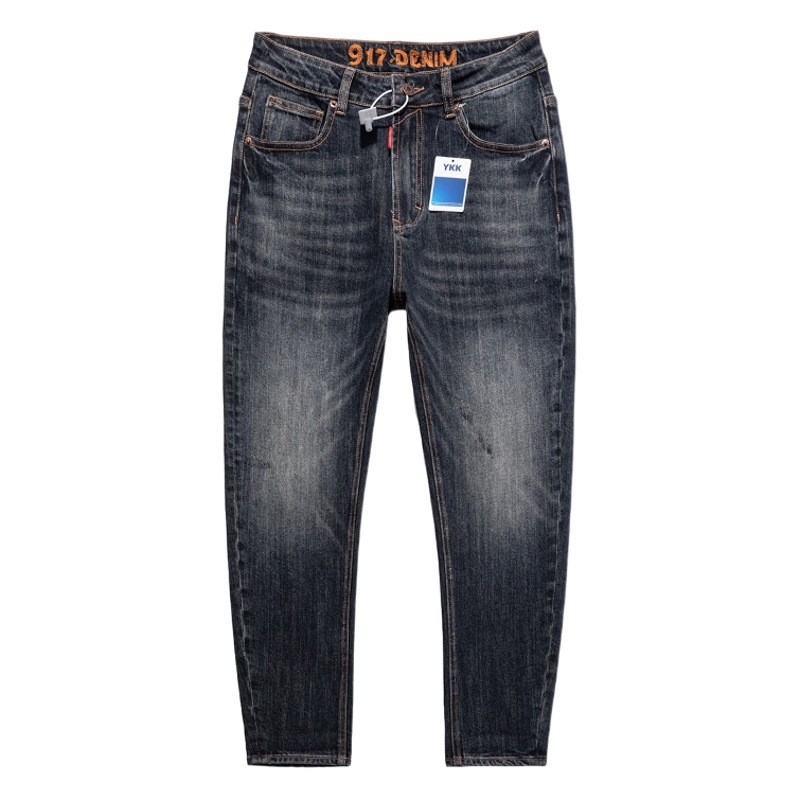 7300# plus size men's autumn new big cow style jeans men's O-type retro skinny jeans