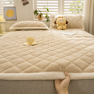Class a Milk Velvet Thickeneded Warm Mattress Pad Mattress Autumn and Winter Foldableable Washable Student Dormitory Soft Bed