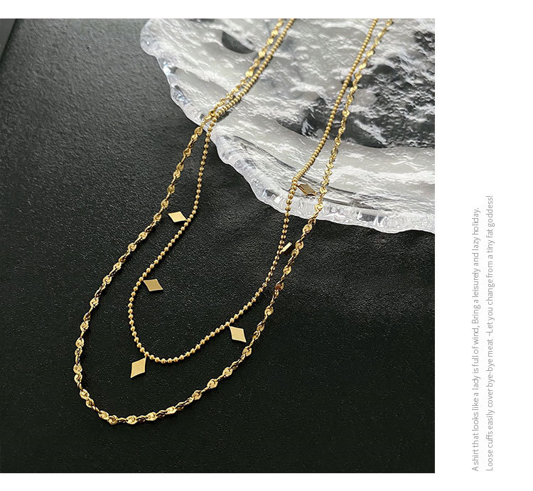 12g Weight Vacuum Plating Gold Plating Process Real Gold Plated Plating Material 304 Stainless Steel Pendant Material Vacuum Plating Real Gold Plated 18K Gold Gold Plating Silver Plated Geometric 304 Stainless Steel INS Style Waterproof Non Tarnish Titanium Steel Necklace