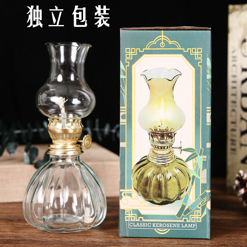 復古老式煤油燈 老油燈擺件 入伙結婚應急照明長明燈 室內小夜燈