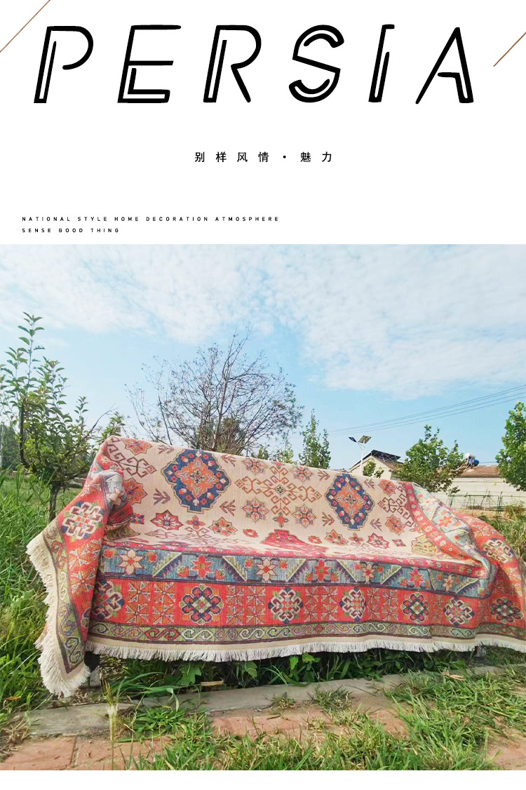 手工流蘇編織毯,露營毯,酒店民宿裝飾毯,野餐墊,防潮墊