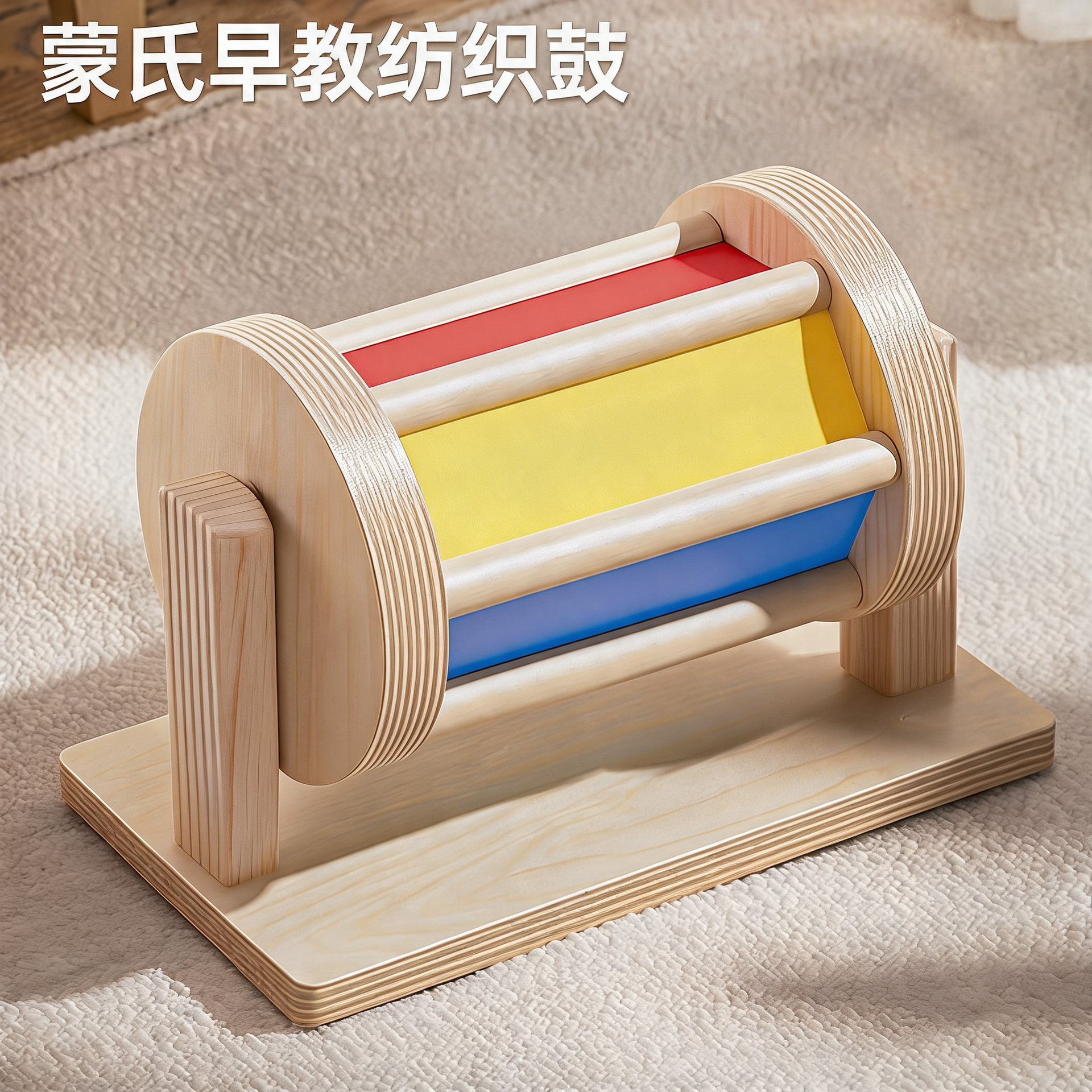Tambor textil de madera maciza haed Montserrat 0 - 3 años de edad infantil juguetes de rompecabezas tambor Montessori