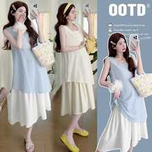 实拍楼库可爱淑女大码孕妇连衣裙大码女装