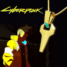 游戏周边赛博朋克边缘行者跑手davia同款项链 十字架朋克荧光吊坠