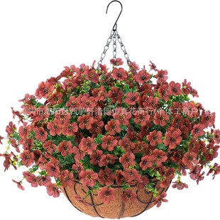 Cross-Border Amazon Artificial Flowers Eucalyptus Violet Butterfly Orchid Front Door Hanging Basket Outdoor Garden Decoration Simulated Dried Flowers