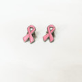 厂家批发锌合金粉色丝带关爱乳房意识金属胸针pink ribbon pin