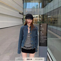 Xzichic老钱质感牛仔短外套女小香风单排扣高级立领夹克春季新款