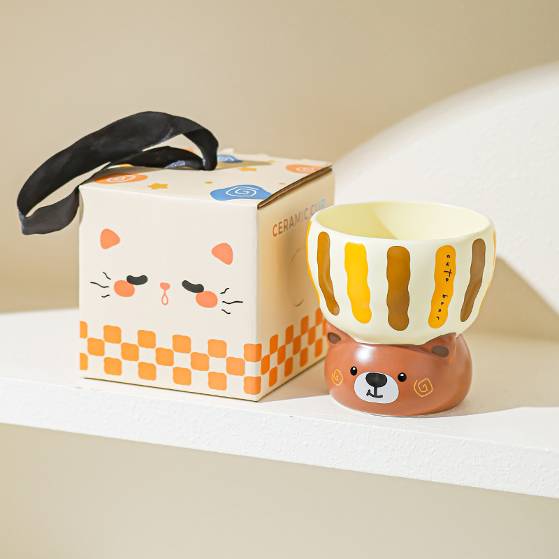 Taza de desayuno de leche de alto valor encantador taza de cerámica de pareja taza de oficina taza casual