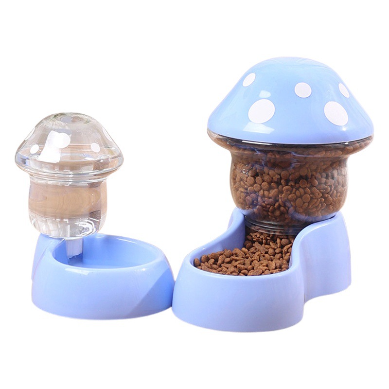 Cat Bowl perro alimentador automático de almacenamiento de agua anti-golpe mascota seta tazón gato alimentador de gran capacidad suministros