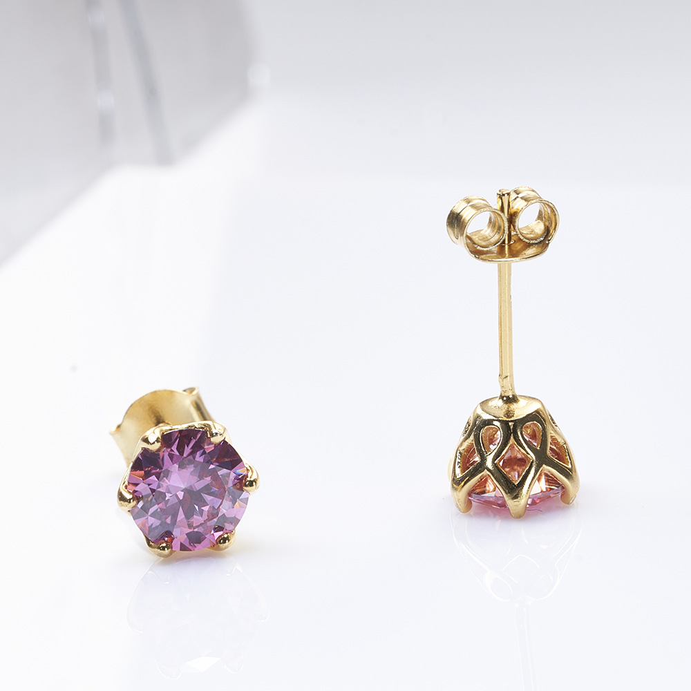 1CT * 2 azul rosa color plata esterlina pendientes de piedra de moissanita de prueba de penetración transfronteriza TK en stock