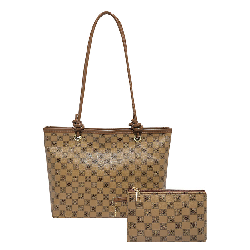 Bolsa de mano coreana transfronteriza a cuadrícula bolsas de mujer 2025, nuevo otoño bolsas de hombro de gran capacidad, bolsas para niños bajo las axilas