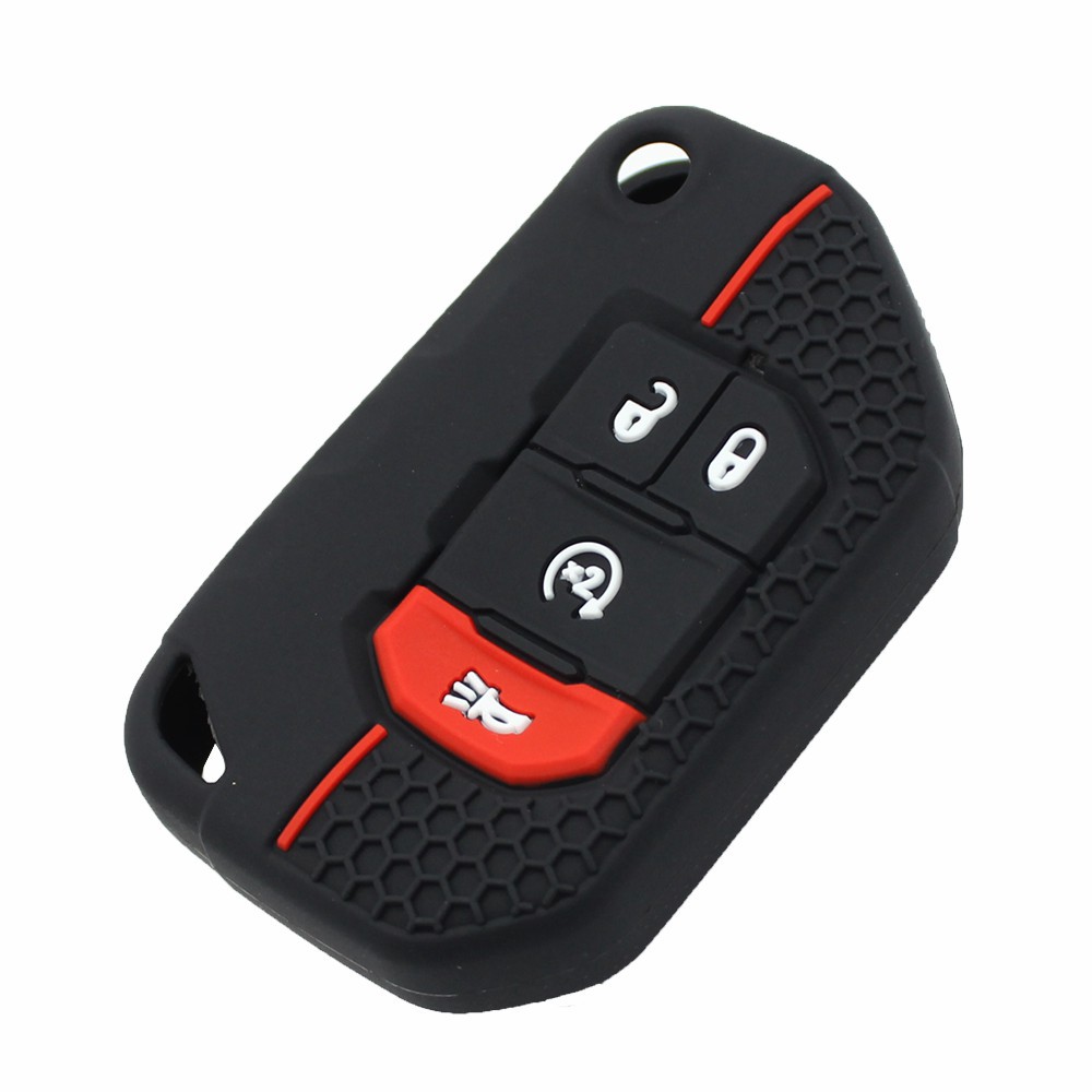Suitable for JEEP Jeep New Wrangler Folding Remote Key Case Sahara JL Robin Hood Silicone Key Case