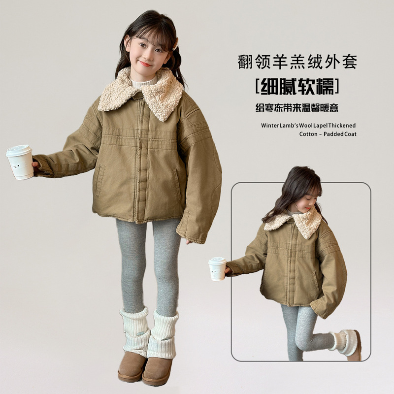 2025新款童装时尚儿童牛仔棉服棉衣夹棉加厚洋气女童秋冬装外套|undefined