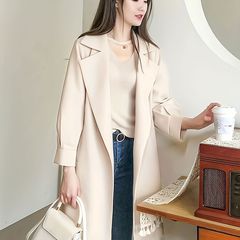 气质女神范小个子大衣今年流行风衣2025春秋新款坠感中长款外套女