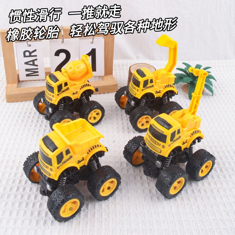 Juguetes infantiles excavadora coche de ingeniería de niños inercia cuatro tracciones todoterreno truco coche de juguete al por mayor