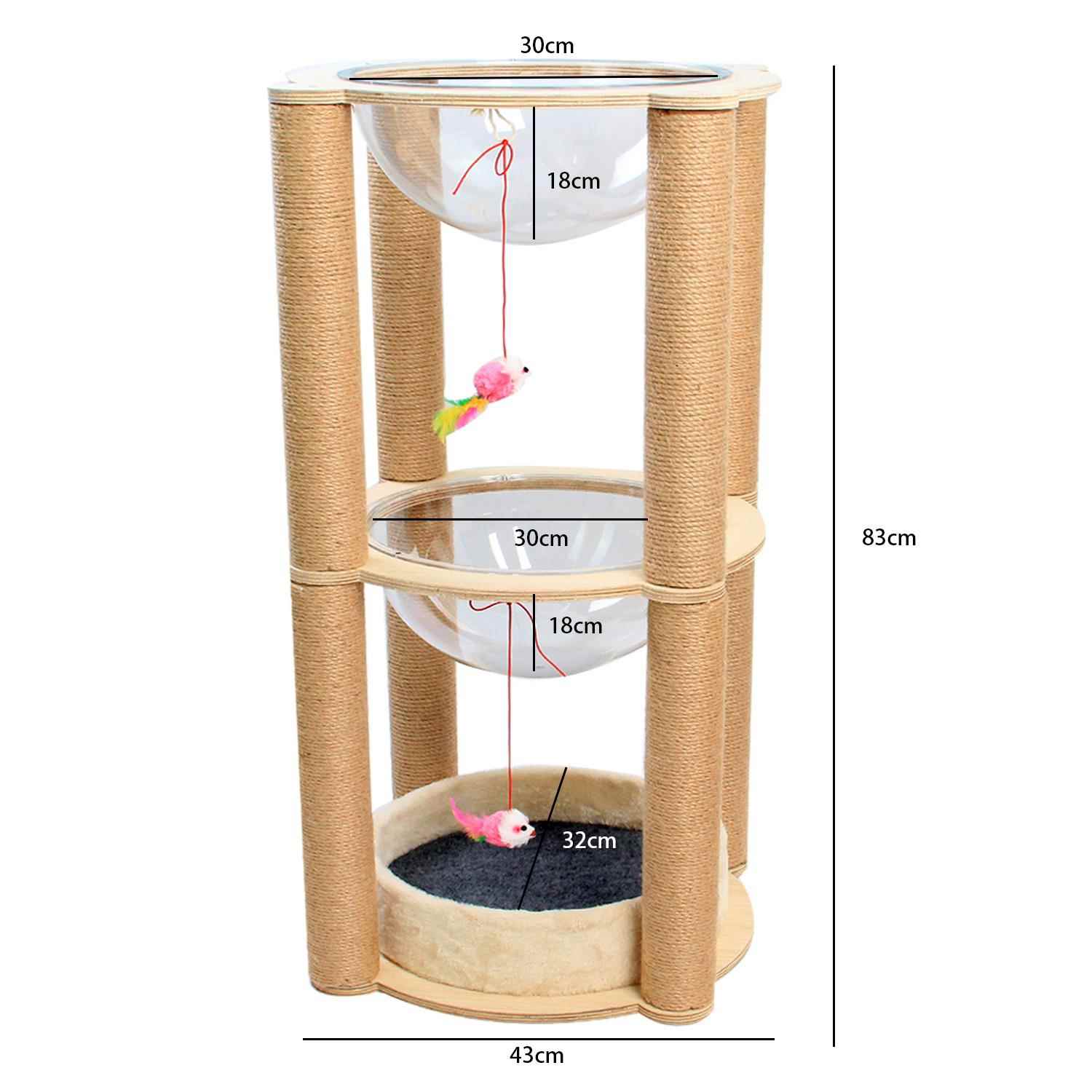 단단한 나무 다층 보드 공간 캡슐 3층 황마