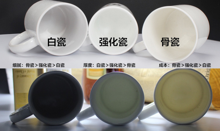 三瓷质对比