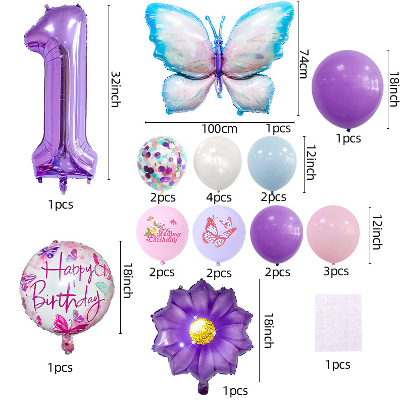 Casual Cute Letter Butterfly Aluminum Film Birthday Festival Balloons display picture 3