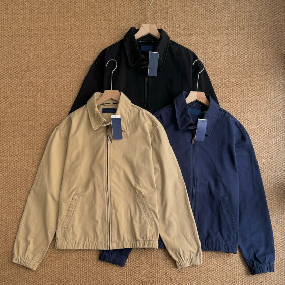 American Retro Old Cadre Style Zipper Casual Lap Jacket for Men and Women Pony Embroidered Business Jacket