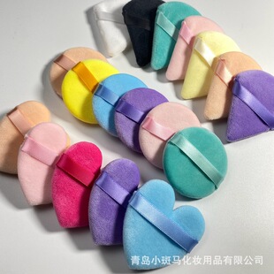 Crystal super soft velvet powder puff double-sided round short velvet makeup puff soft makeup powder puff wholesale
