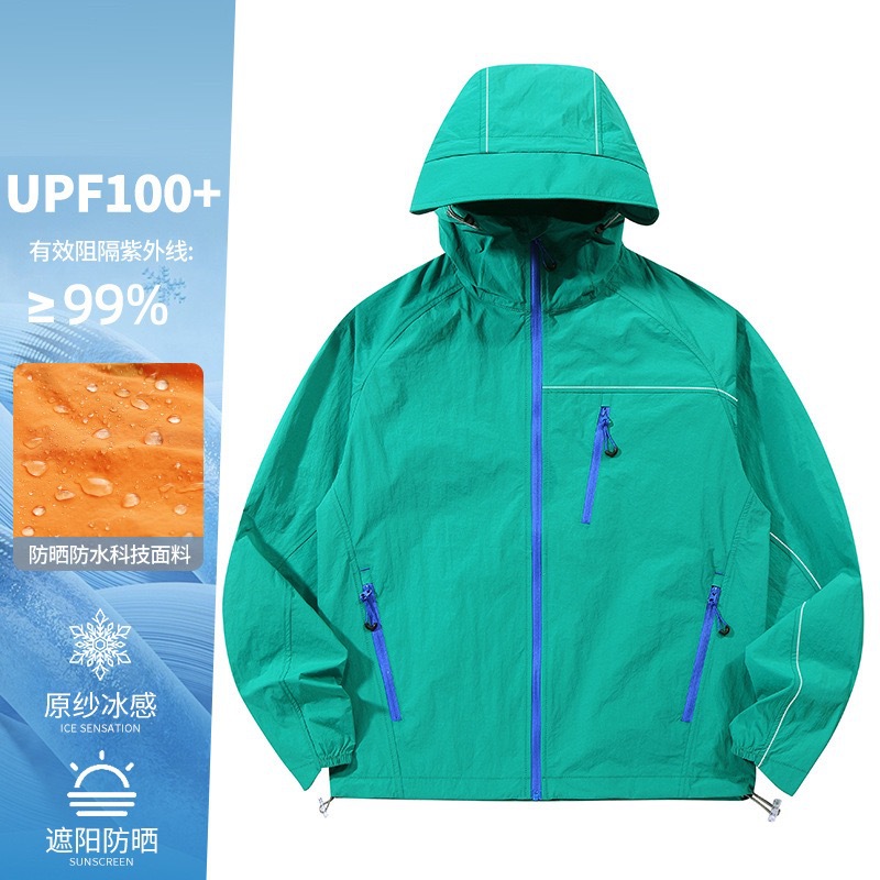 Ropa de protección solar ligera de lluvia de montaña vacía Ropa de protección solar con capucha impermeable al aire libre fresca para mujeres Ropa de piel resistente a los rayos UV para hombres