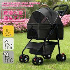 宠物推车轻便可折叠狗狗代步猫咪泰迪手推车外出中小型狗拉车跨境