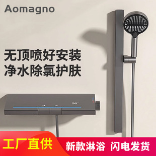 German Aomagno Topless Spray Simple Dechlorination Thermostatic Gun Gray Bathroom Household Simple Shower Set