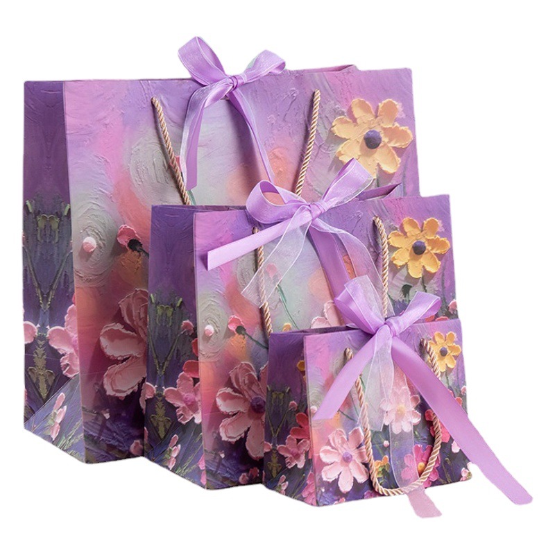 Pintura al óleo ins bolsa de regalo artístico bolsa de regalo ramo bolsa de regalo de San Valentín bolsa de regalo de ropa bolsa de embalaje bolsa de papel de regalo de mano