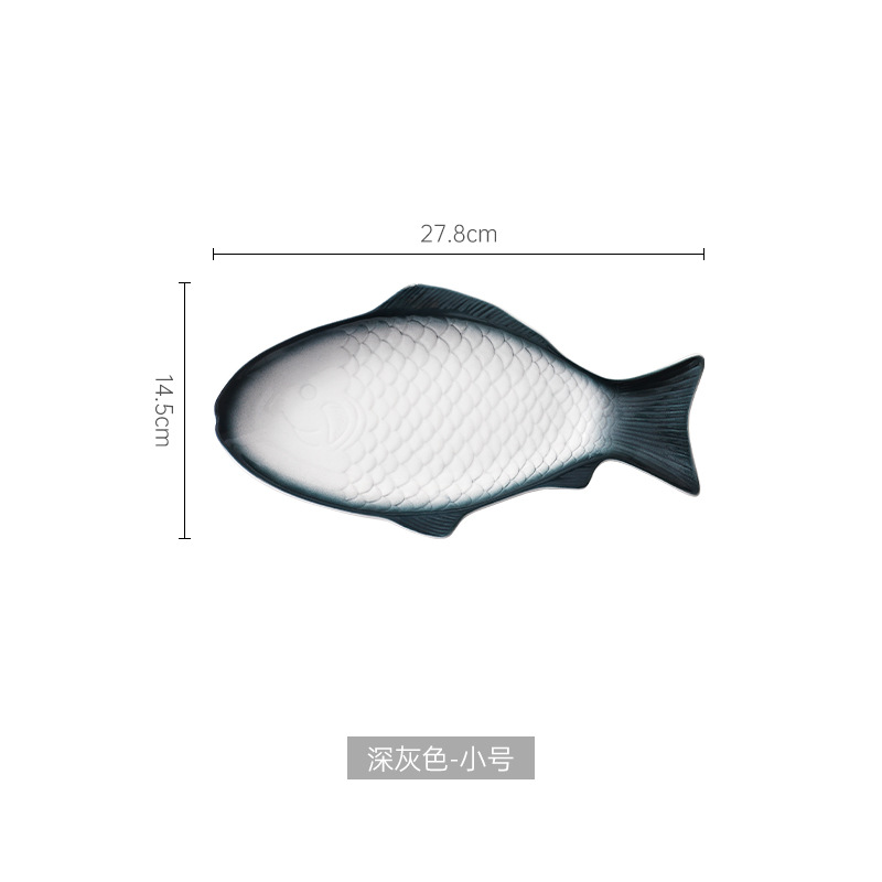 Nórdico personalizado en forma de pez plato de cerámica plato doméstico plato de pescado placa plana de color bajo vidriado ins creativo de gran tamaño pequeño plato de pescado al vapor