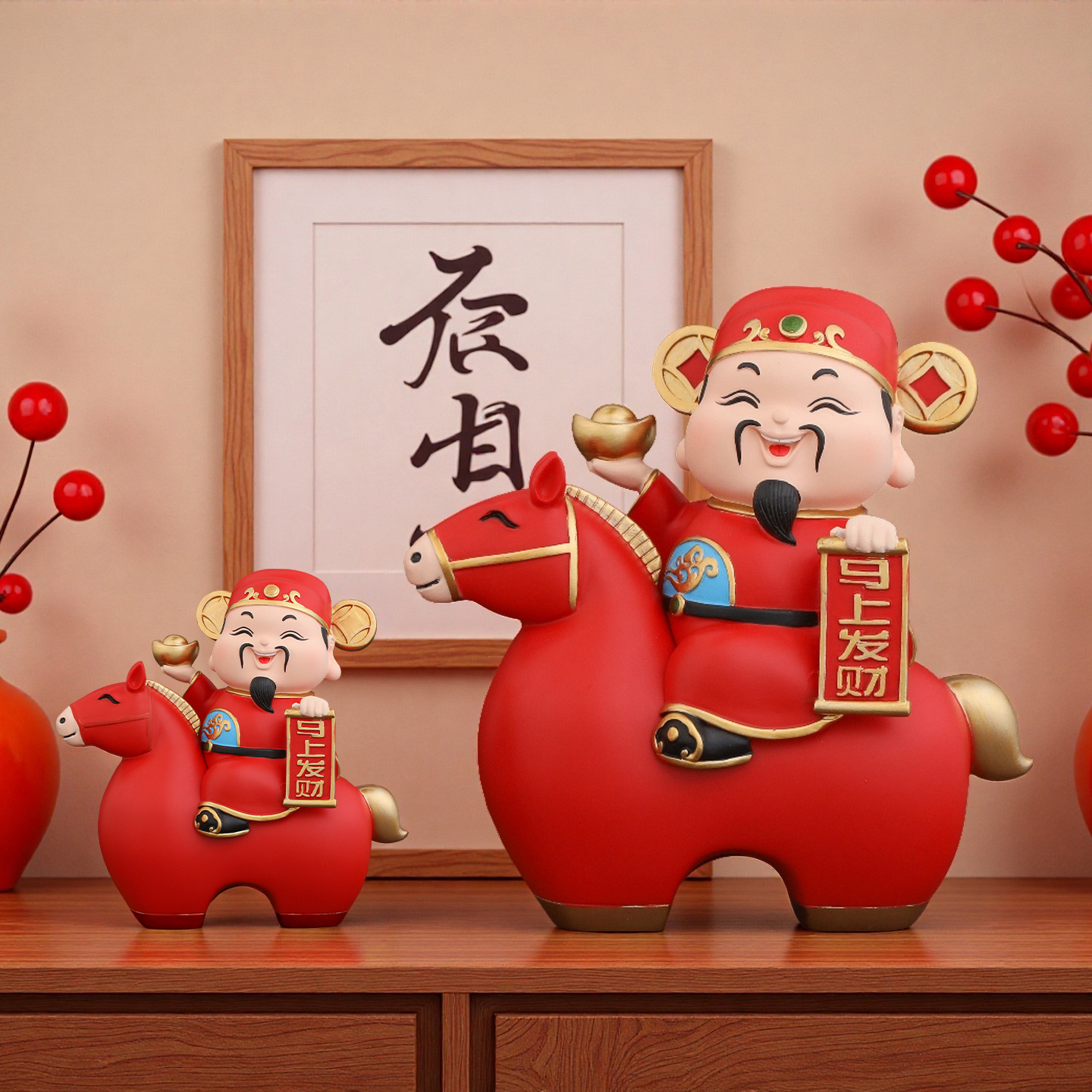 2026 Year of the Horse God of Wealth Ornament for Instant Prosperity, Office, Shop, Home Decoration for Attracting Wealth, Housewarming New Year Gift