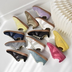 簡約復古風情侶德訓鞋經典時尚百度撞色運動鞋休閒圓頭舒適多色女