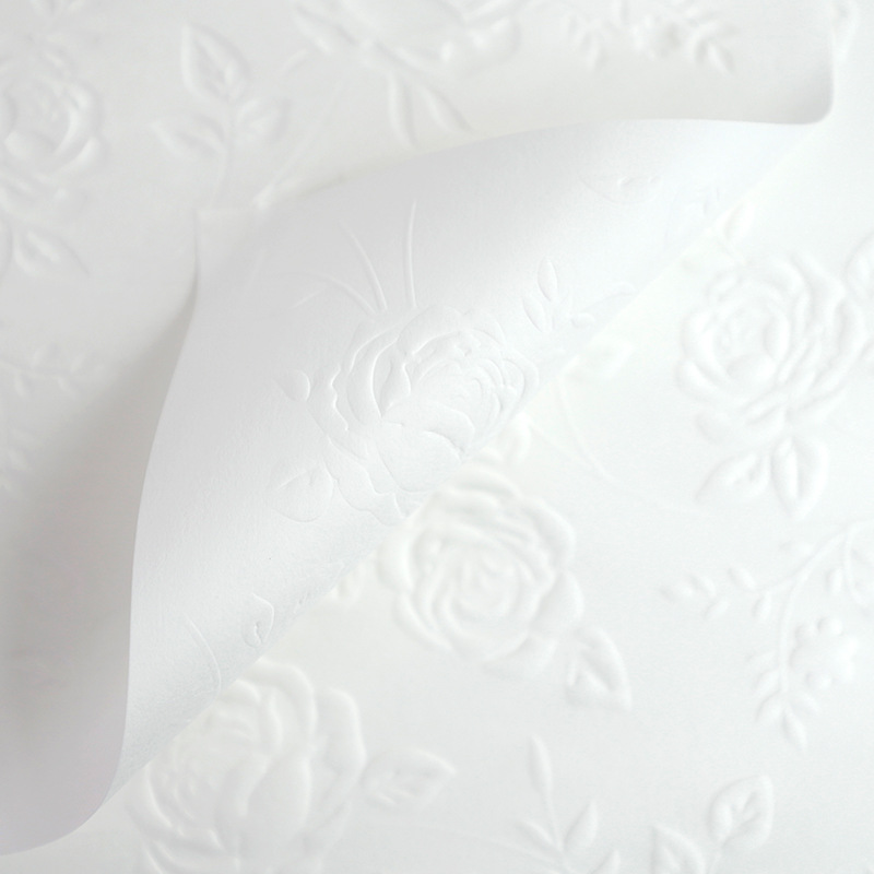 Papel estampado flor de rosa abierto papel estampado tridimensional cóncavo-convexo flores de papel de arte chino material de embalaje de flores papel de embalaje de plástico chino