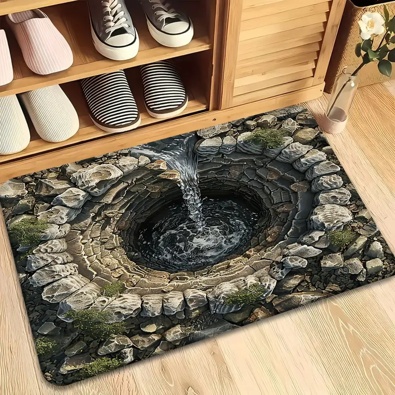 跨境陷阱3D立体视觉软硅藻泥地垫亚马逊浴室地垫吸水速干防滑垫|undefined