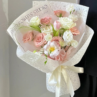 Shuiyan Paper 2024 New Arrival Handmade Pleated Water Drop Pattern Ins Style Light Luxury Artistic Flower Wrapping Paper Floriculture Shop