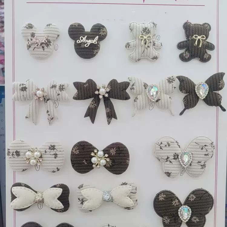 布艺碎花蝴蝶结儿童发饰服饰包包鞋袜辅料配件超声波压花服装配饰