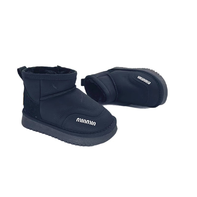 27-31 37 - 37 yardas botas de algodón de invierno de lana, botas de nieve para niños y niñas, zapatos de algodón para niños