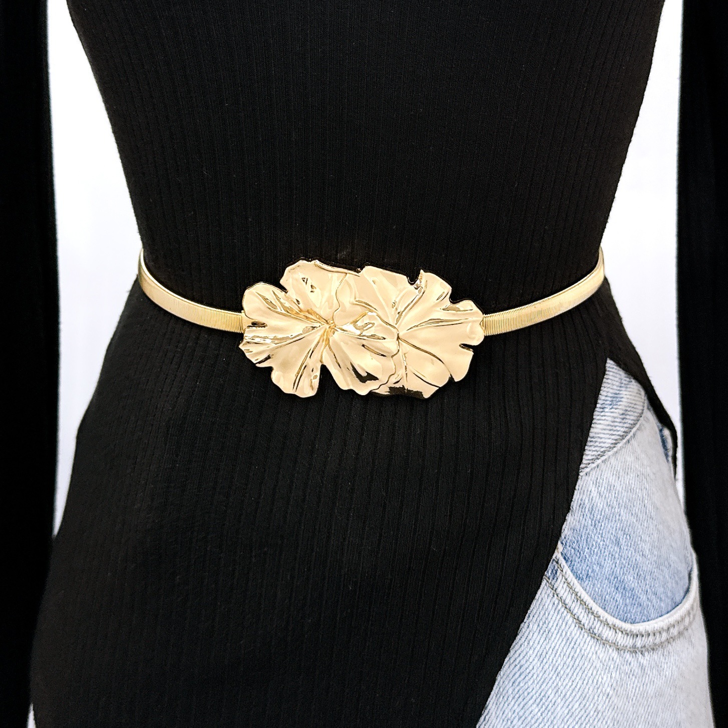 Cinturón corsé elástico elegante con muelle de metal_voghion.com