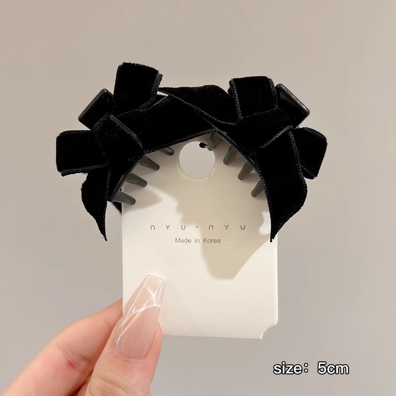 Arco negro pequeño clip de agarre princesa clip de cabello orejas elf clip de cejas clip de cabello orejas traseras clip lateral tocado